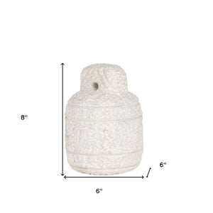 HomeRoots 8" White Marble Door Stop - Artisan Crafted, Modern Sculpture for Home Decor & Functional Elegance 608720