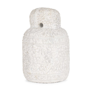 HomeRoots 10" White Marble Door Stop - Handcrafted Sculptural Door Holder, Modern Minimalist Table Accent 608721
