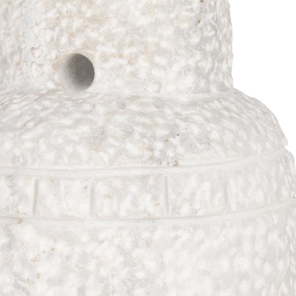 HomeRoots 10" White Marble Door Stop - Handcrafted Sculptural Door Holder, Modern Minimalist Table Accent 608721