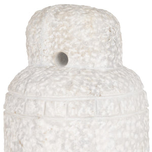 HomeRoots 10" White Marble Door Stop - Handcrafted Sculptural Door Holder, Modern Minimalist Table Accent 608721