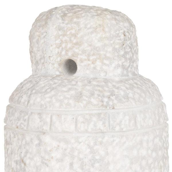 HomeRoots 10" White Marble Door Stop - Handcrafted Sculptural Door Holder, Modern Minimalist Table Accent 608721