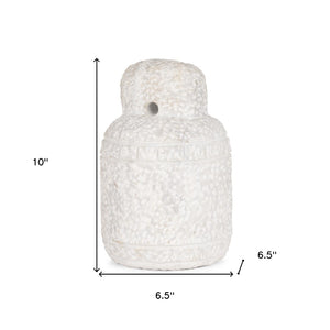 HomeRoots 10" White Marble Door Stop - Handcrafted Sculptural Door Holder, Modern Minimalist Table Accent 608721