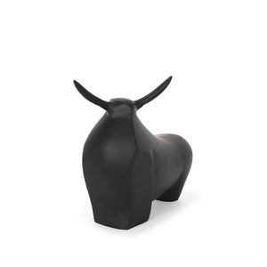 HomeRoots 11" Black Aluminum Bull Sculpture - Handcrafted Modern Art Piece for Strength & Elegance in Decor 608728