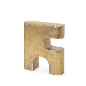 HomeRoots 10" Brass Aluminum Tabletop Sculpture - Handcrafted Geometric Art for Modern Home Decor Elegance 608730