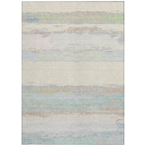 HomeRoots 5' Ivory Abstract Area Rug - Washable, Durable Design for Indoor & Outdoor Spaces, Easy Care & Style 5' X 8' 608742