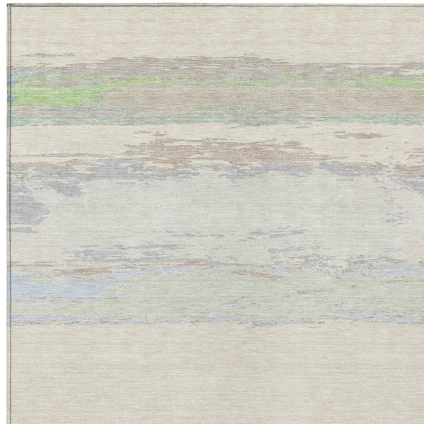 HomeRoots 5' Ivory Abstract Area Rug - Washable, Durable Design for Indoor & Outdoor Spaces, Easy Care & Style 8' X 10' 608744