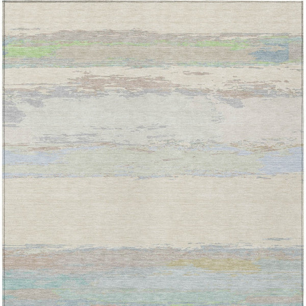 HomeRoots 5' Ivory Abstract Area Rug - Washable, Durable Design for Indoor & Outdoor Spaces, Easy Care & Style 9' X 12' 608745