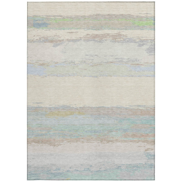 HomeRoots 5' Ivory Abstract Area Rug - Washable, Durable Design for Indoor & Outdoor Spaces, Easy Care & Style 10' X 14' 608746
