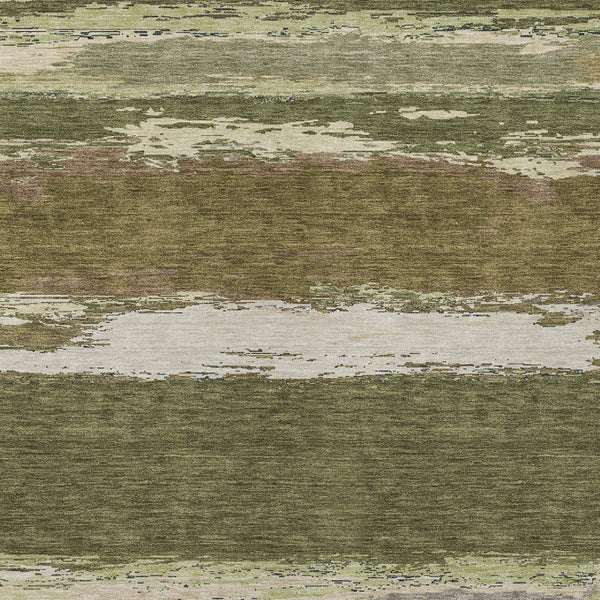 HomeRoots 5' Olive Green Abstract Area Rug – Durable, Washable, Stylish for Indoor & Outdoor Spaces 5' X 8' 608748