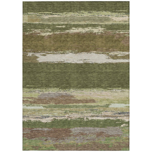 HomeRoots 5' Olive Green Abstract Area Rug – Durable, Washable, Stylish for Indoor & Outdoor Spaces 8' X 10' 608750