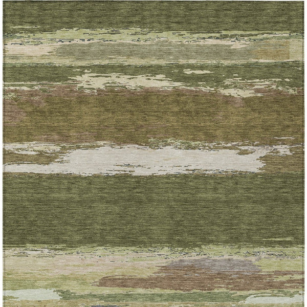 HomeRoots 5' Olive Green Abstract Area Rug – Durable, Washable, Stylish for Indoor & Outdoor Spaces 9' X 12' 608751