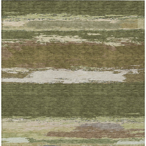 HomeRoots 5' Olive Green Abstract Area Rug – Durable, Washable, Stylish for Indoor & Outdoor Spaces 10' X 14' 608752
