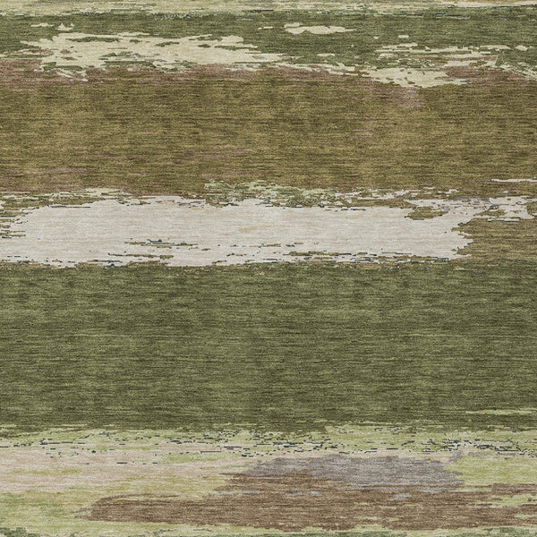 HomeRoots 5' Olive Green Abstract Area Rug – Durable, Washable, Stylish for Indoor & Outdoor Spaces 10' X 14' 608752