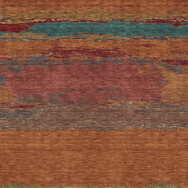 HomeRoots 9' X 12' Terra Cotta Abstract Rug - Durable, Washable, Stylish for Indoor & Outdoor Spaces, Easy Care! 608763