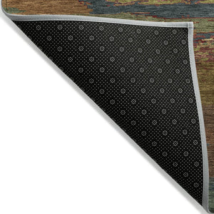 HomeRoots 5' Terra Cotta Abstract Area Rug - Durable, Washable, Modern Design for Indoor & Outdoor Spaces 10' X 14' 608764