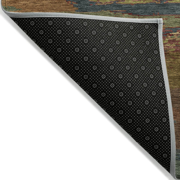 HomeRoots 5' Terra Cotta Abstract Area Rug - Durable, Washable, Modern Design for Indoor & Outdoor Spaces 10' X 14' 608764