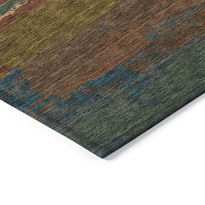 HomeRoots 5' Terra Cotta Abstract Area Rug - Durable, Washable, Modern Design for Indoor & Outdoor Spaces 10' X 14' 608764