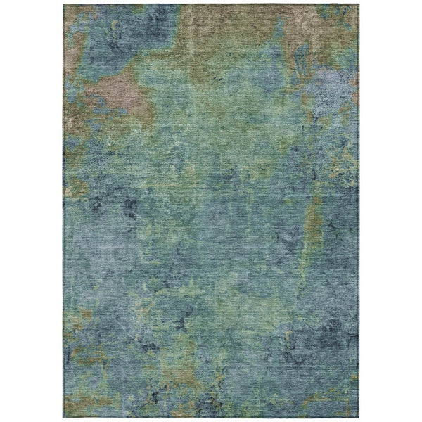 HomeRoots 5' Blue Abstract Area Rug - Durable, Washable, Versatile for Indoor & Outdoor Spaces, Easy Care 5' X 8' 608766