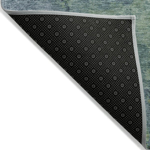 HomeRoots 5' Blue Abstract Area Rug - Durable, Washable, Versatile for Indoor & Outdoor Spaces, Easy Care 5' X 8' 608766