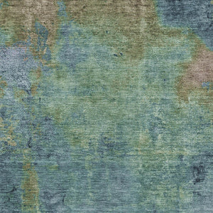 HomeRoots 5' Blue Abstract Area Rug - Durable, Washable, Versatile for Indoor & Outdoor Spaces, Easy Care 8' X 10' 608768