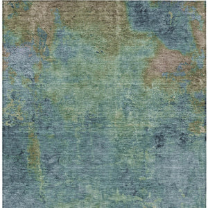 HomeRoots 5' Blue Abstract Area Rug - Durable, Washable, Versatile for Indoor & Outdoor Spaces, Easy Care 9' X 12' 608769