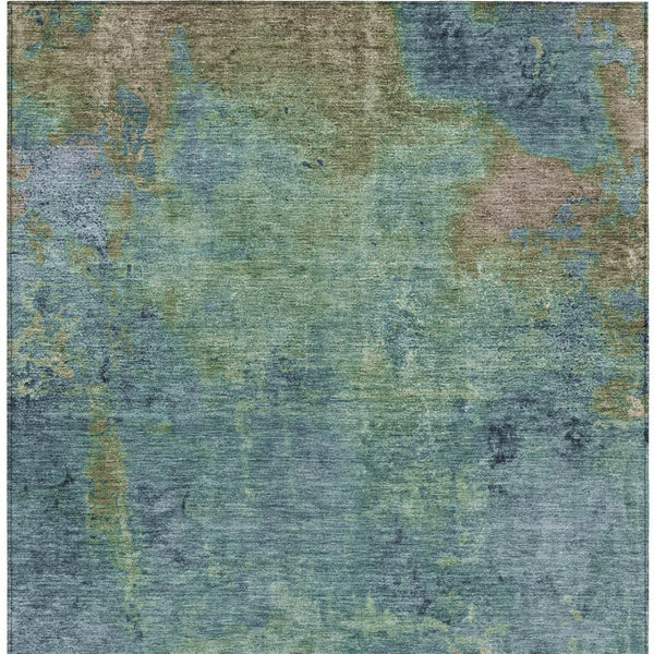 HomeRoots 5' Blue Abstract Area Rug - Durable, Washable, Versatile for Indoor & Outdoor Spaces, Easy Care 9' X 12' 608769