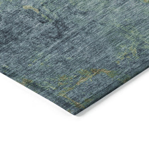 HomeRoots 5' Blue Abstract Area Rug - Durable, Washable, Versatile for Indoor & Outdoor Spaces, Easy Care 9' X 12' 608769