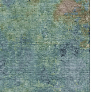 HomeRoots 5' Blue Abstract Area Rug - Durable, Washable, Versatile for Indoor & Outdoor Spaces, Easy Care 9' X 12' 608769