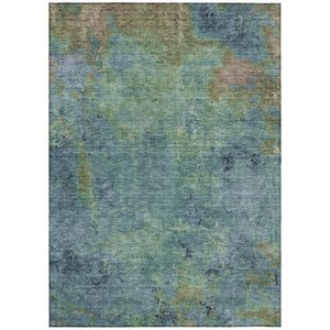HomeRoots 5' Blue Abstract Area Rug - Durable, Washable, Versatile for Indoor & Outdoor Spaces, Easy Care 10' X 14' 608770
