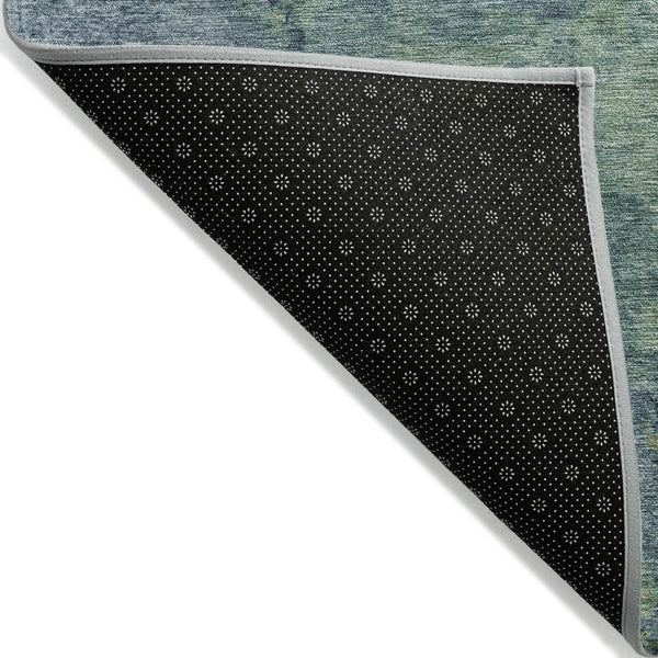 HomeRoots 5' Blue Abstract Area Rug - Durable, Washable, Versatile for Indoor & Outdoor Spaces, Easy Care 10' X 14' 608770