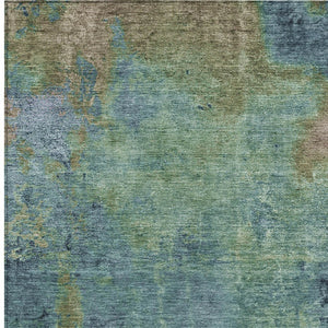 HomeRoots 5' Blue Abstract Area Rug - Durable, Washable, Versatile for Indoor & Outdoor Spaces, Easy Care 10' X 14' 608770