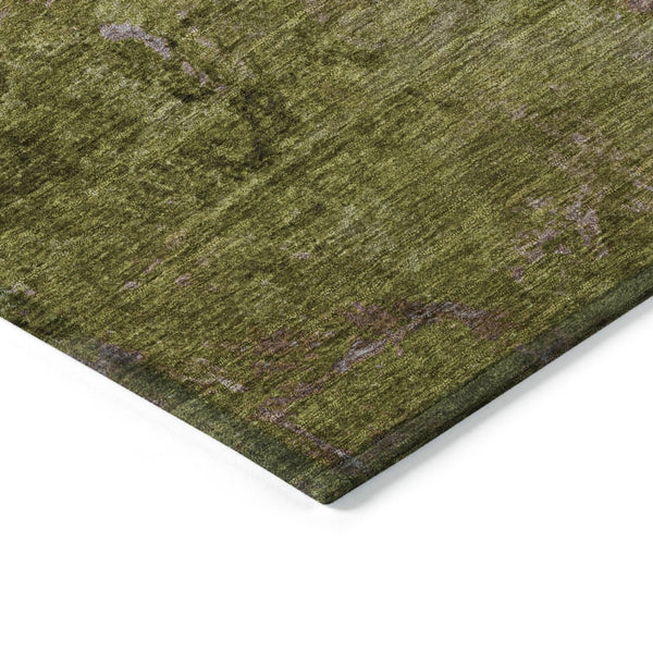 HomeRoots 5' Green Abstract Washable Area Rug - Durable, Stylish Design for Indoor & Outdoor High-Traffic Use 5' X 8' 608772