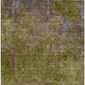 HomeRoots 5' Green Abstract Washable Area Rug - Durable, Stylish Design for Indoor & Outdoor High-Traffic Use 9' X 12' 608775