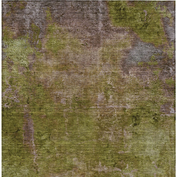 HomeRoots 5' Green Abstract Washable Area Rug - Durable, Stylish Design for Indoor & Outdoor High-Traffic Use 9' X 12' 608775