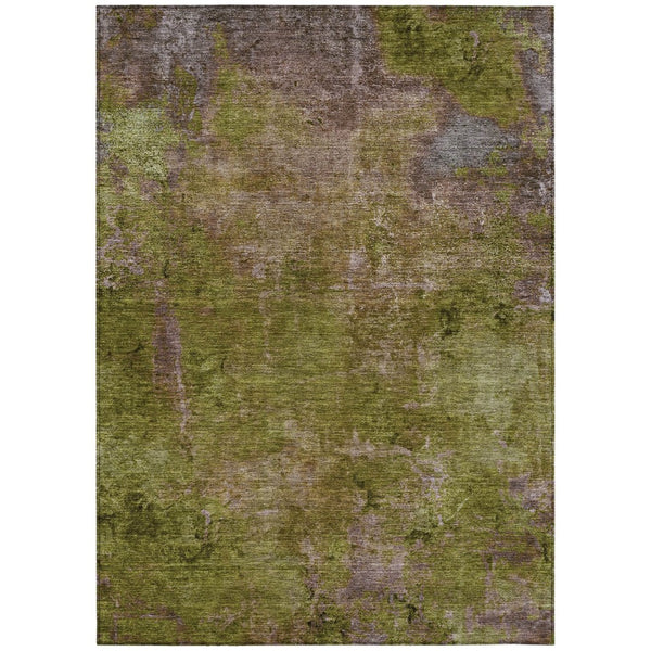 HomeRoots 5' Green Abstract Washable Area Rug - Durable, Stylish Design for Indoor & Outdoor High-Traffic Use 10' X 14' 608776