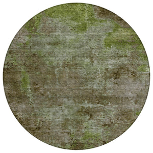 HomeRoots 5' Brown Abstract Washable Area Rug for Indoor and Outdoor Spaces - Durable, Stylish & Easy Care 8' Round 608779
