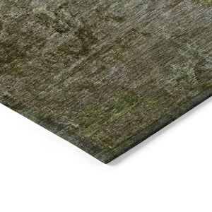 HomeRoots 5' Brown Abstract Washable Area Rug for Indoor and Outdoor Spaces - Durable, Stylish & Easy Care 8' Round 608779