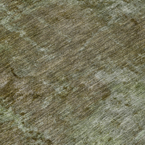 HomeRoots 5' Brown Abstract Washable Area Rug for Indoor and Outdoor Spaces - Durable, Stylish & Easy Care 8' Round 608779