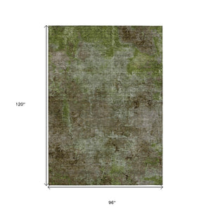 HomeRoots 5' Brown Abstract Washable Area Rug for Indoor and Outdoor Spaces - Durable, Stylish & Easy Care 8' X 10' 608780