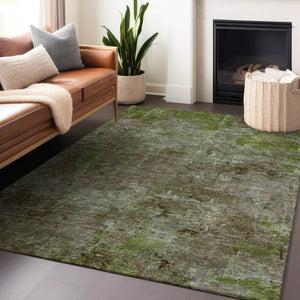 HomeRoots 5' Brown Abstract Washable Area Rug for Indoor and Outdoor Spaces - Durable, Stylish & Easy Care 8' X 10' 608780
