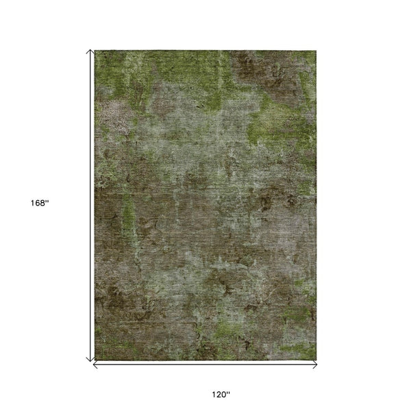 HomeRoots 5' Brown Abstract Washable Area Rug for Indoor and Outdoor Spaces - Durable, Stylish & Easy Care 10' X 14' 608782
