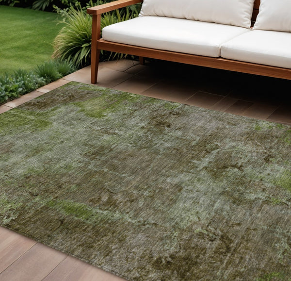 HomeRoots 5' Brown Abstract Washable Area Rug for Indoor and Outdoor Spaces - Durable, Stylish & Easy Care 10' X 14' 608782