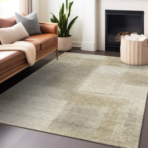 HomeRoots 5' Taupe Geometric Indoor Outdoor Area Rug – Durable, Washable, Stylish Solution for Your Home Decor 8' X 10' 608786