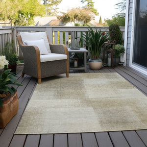 HomeRoots 9' X 12' Taupe Geometric Washable Rug – Stylish Indoor/Outdoor Area Rug for High-Traffic Spaces 608787