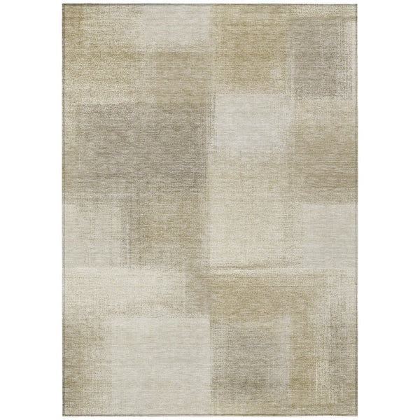 HomeRoots 5' Taupe Geometric Indoor Outdoor Area Rug – Durable, Washable, Stylish Solution for Your Home Decor 10' X 14' 608788