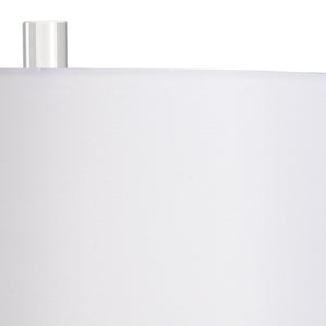 Wildwood Clauseen Hand-Blown Art Glass Lamp With Silver Leaf & Crystal Base, French-Wired Elegant Table Accent 60879