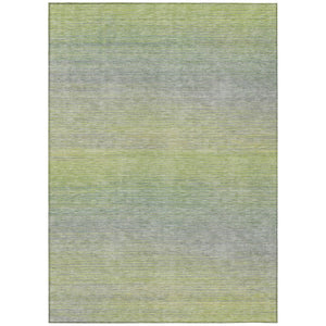 HomeRoots 5' Striped Artichoke Green Area Rug - Durable, Washable, Stylish for Indoor & Outdoor Living Spaces 5' X 8' 608790