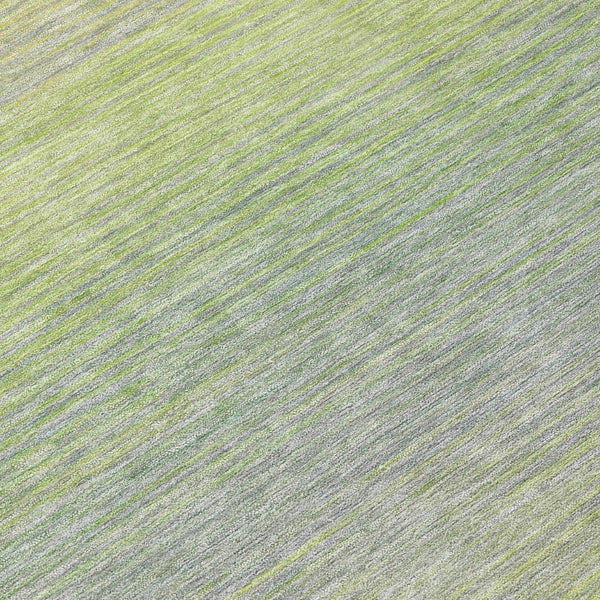 HomeRoots 5' Striped Artichoke Green Area Rug - Durable, Washable, Stylish for Indoor & Outdoor Living Spaces 8' Round 608791