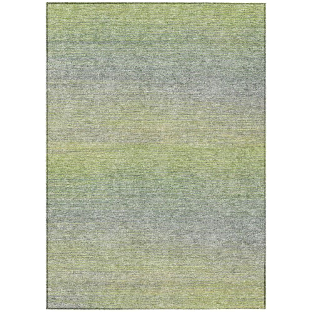 HomeRoots 5' Striped Artichoke Green Area Rug - Durable, Washable, Stylish for Indoor & Outdoor Living Spaces 8' X 10' 608792