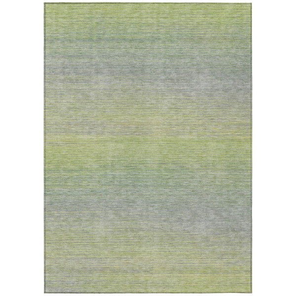 HomeRoots 5' Striped Artichoke Green Area Rug - Durable, Washable, Stylish for Indoor & Outdoor Living Spaces 8' X 10' 608792